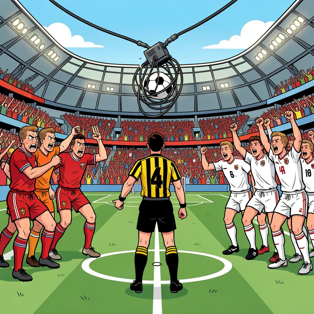 Noorwegen verliest de WK-kwartfinale na een omstreden doelpunt via de camerakabel.