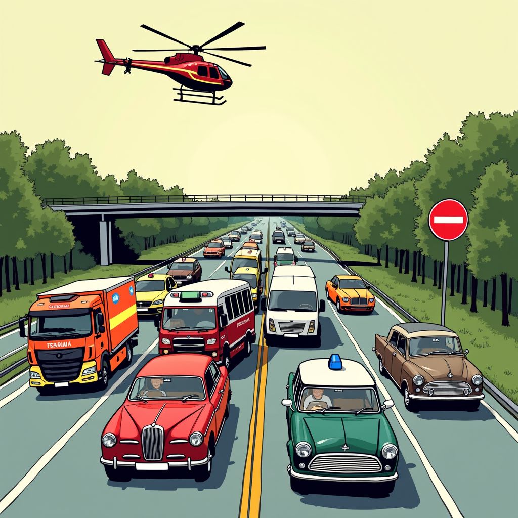 Zes auto's knallen op elkaar op A4 en leggen snelweg urenlang plat