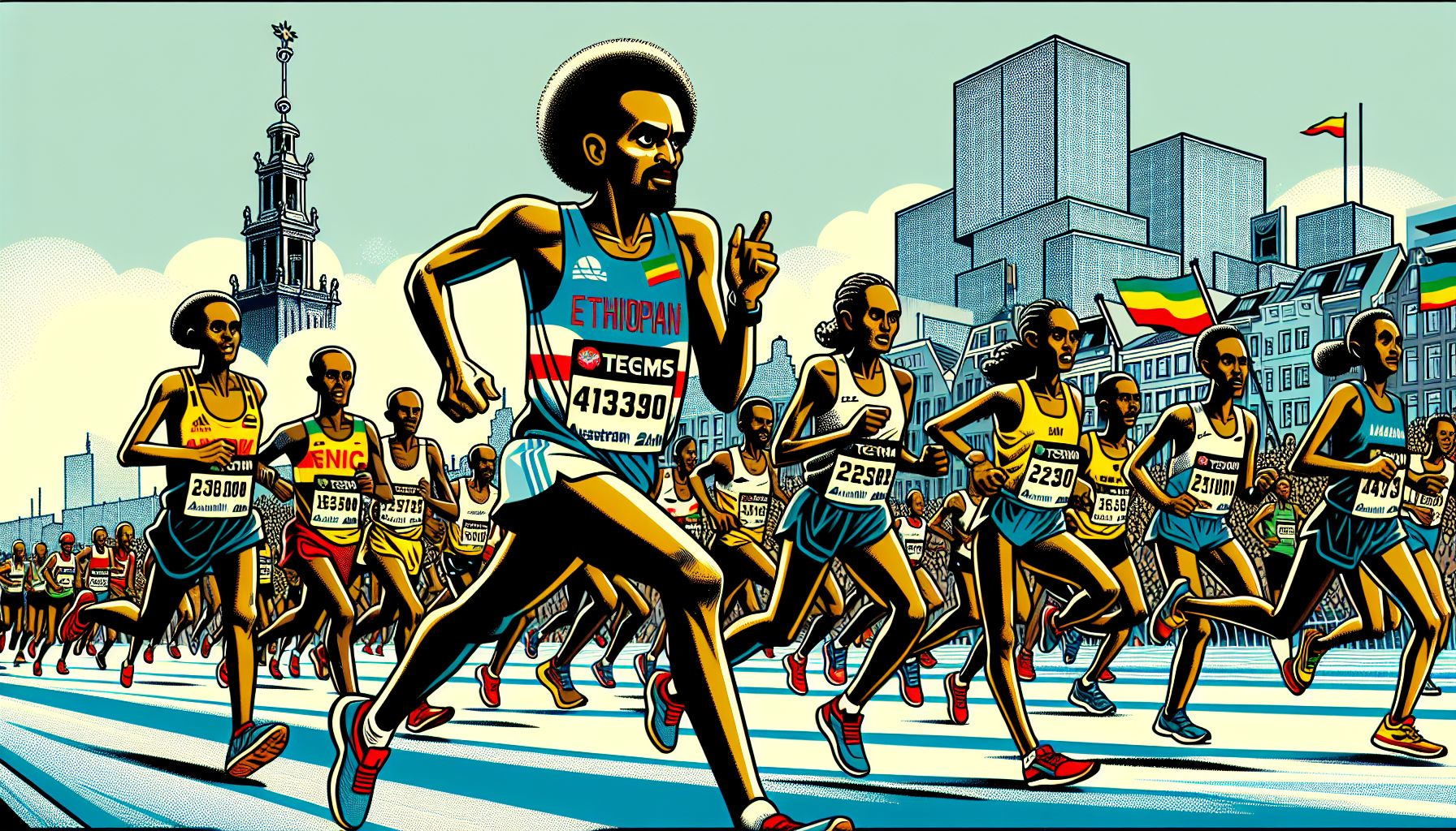 Ethiopische toppers domineren TCS Amsterdam Marathon 2024