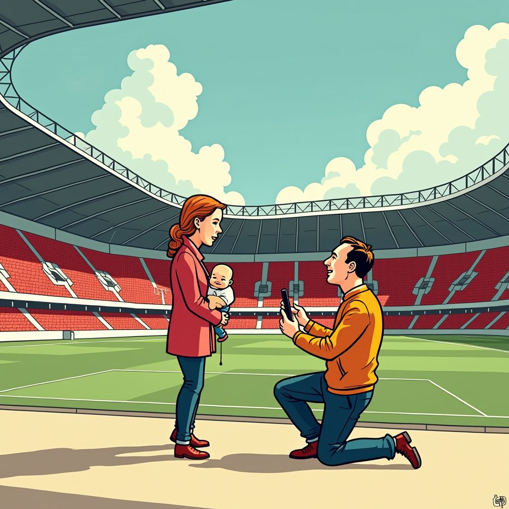 Een vallende telefoon in de metro leidde tot dit huwelijksaanzoek op het middenstip van Het Kasteel