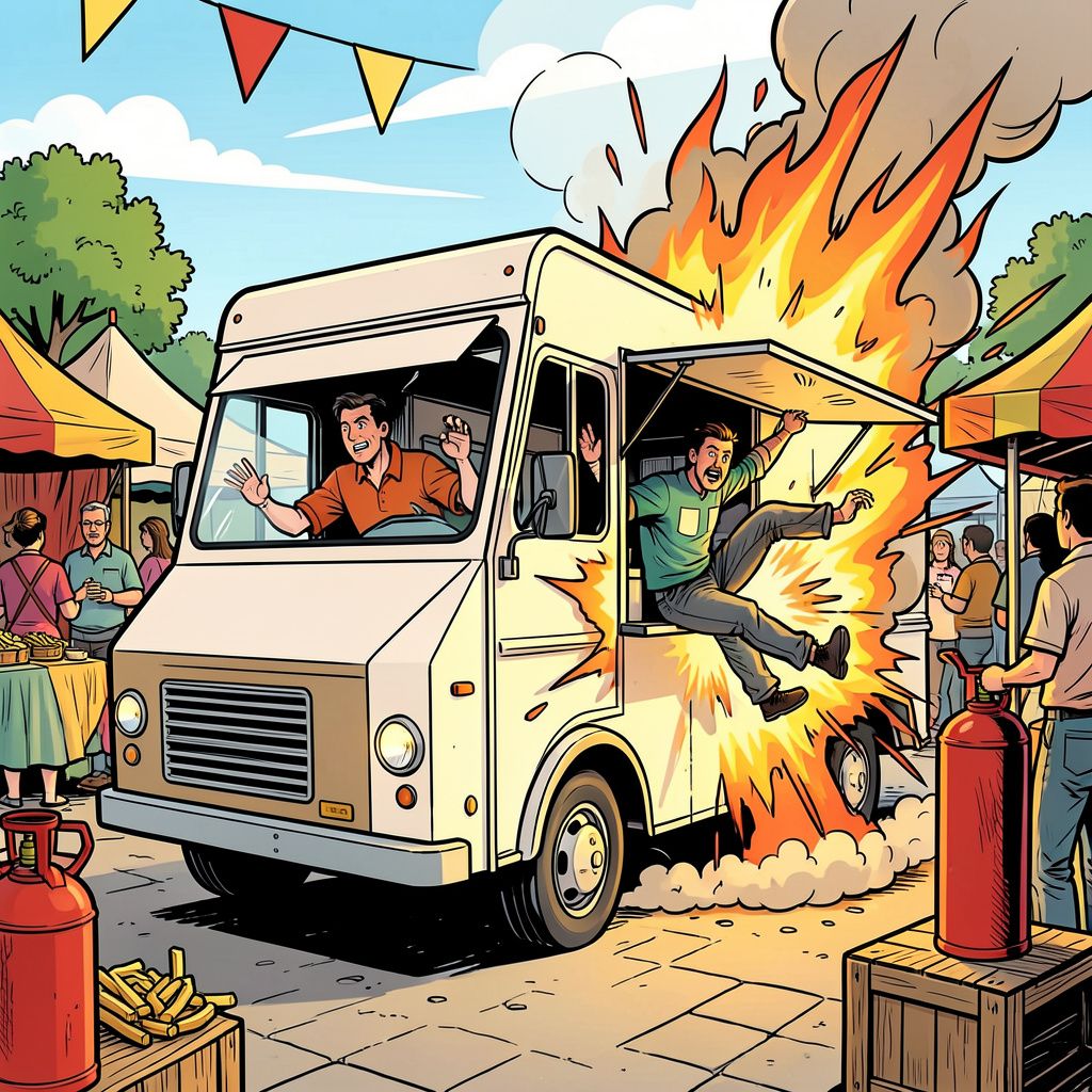 Gasfles ontploft tijdens opstarten frietkraam op rommelmarkt in Harderwijk: één man vliegt uit de kraam