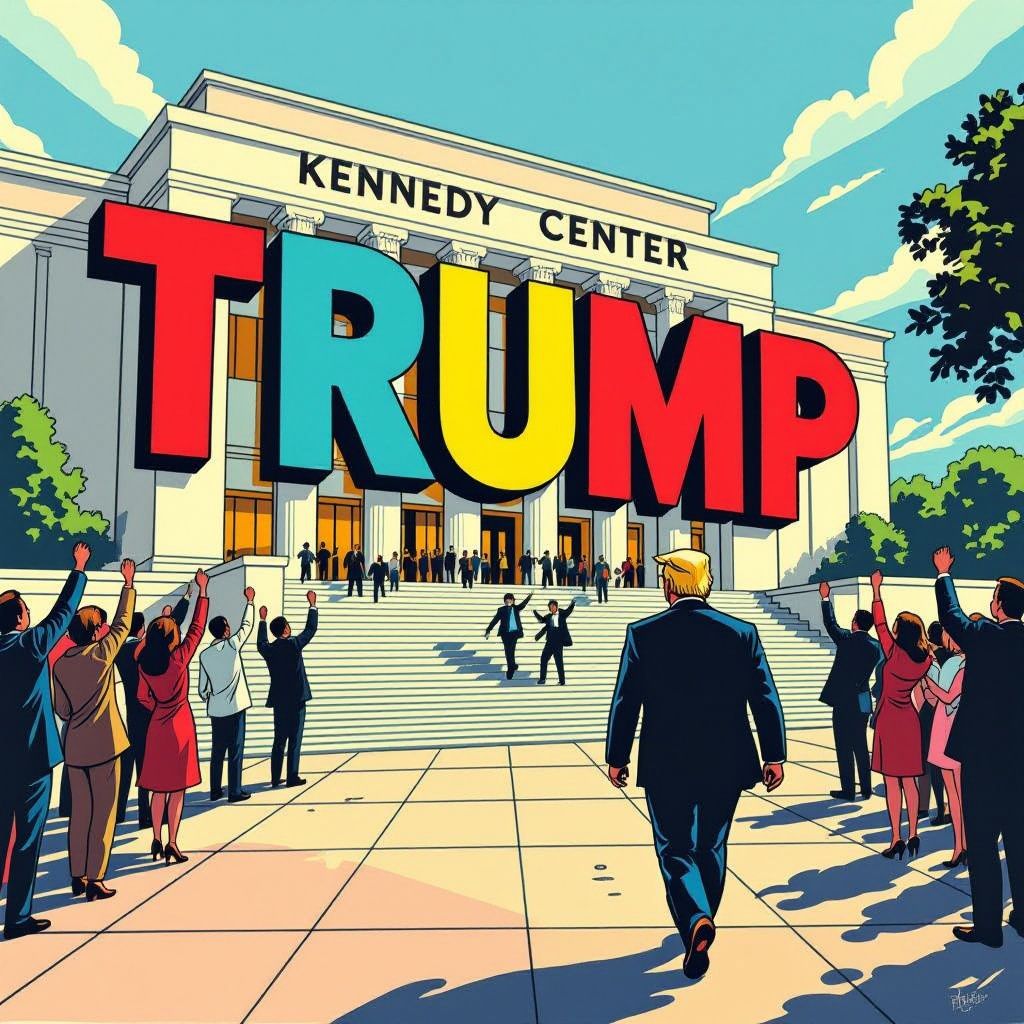 waarom verdween trumps naam plots van het beroemde kennedy center?