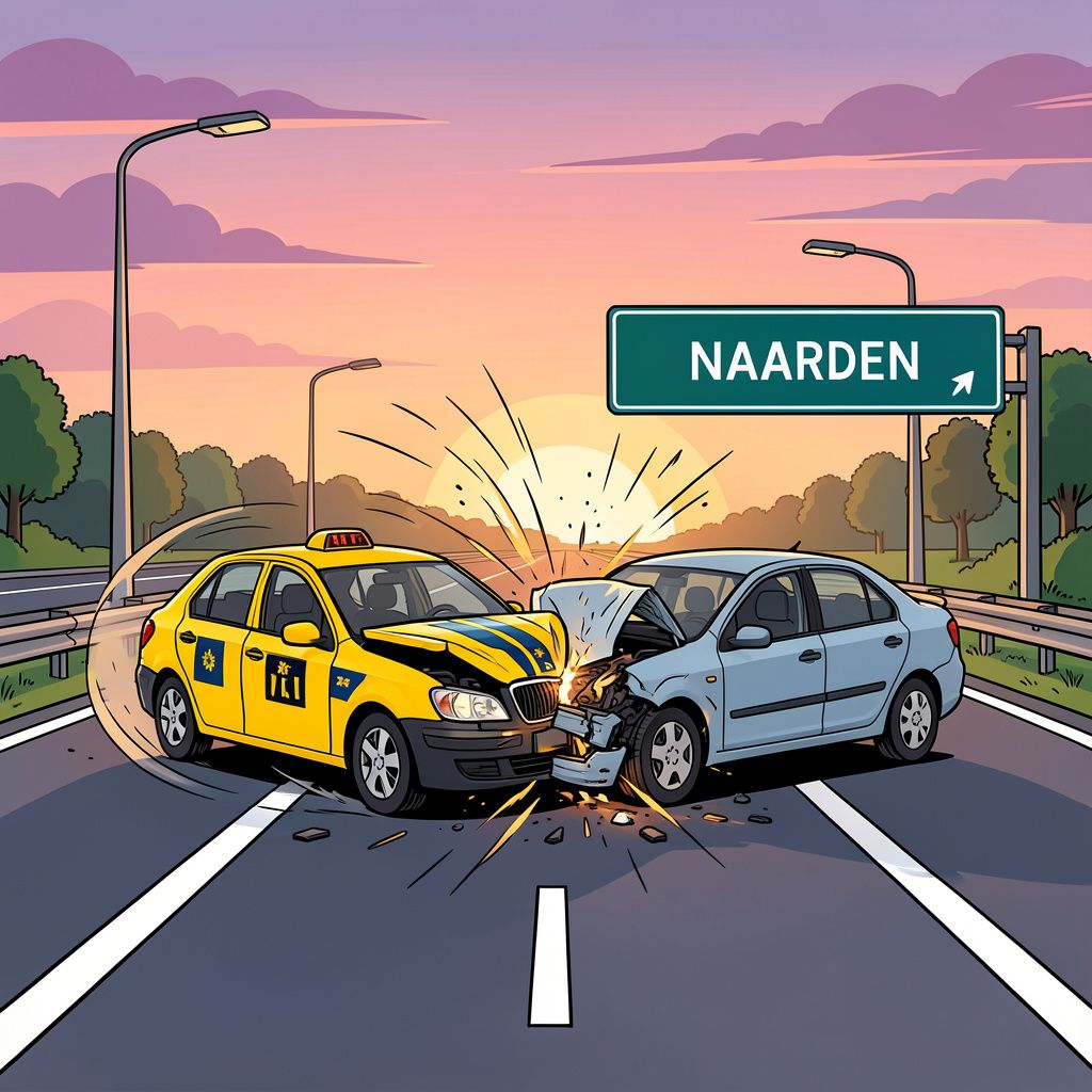 Een beschonken spookrijder ramt vanochtend vroeg een taxi op de A1 bij Naarden.