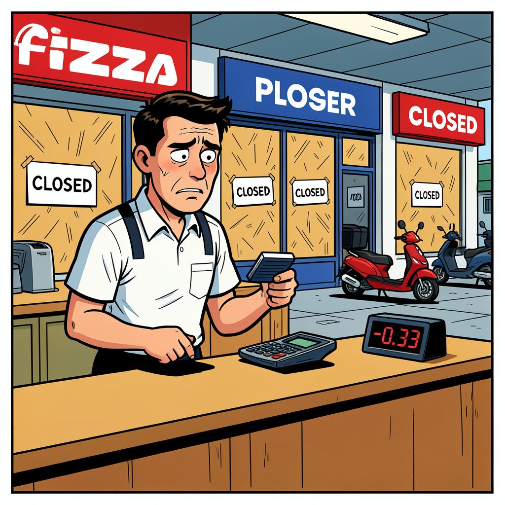 Een Rotterdamse pizzabaas sjoemelt zijn bezorgers in de min en gaat definitief failliet.