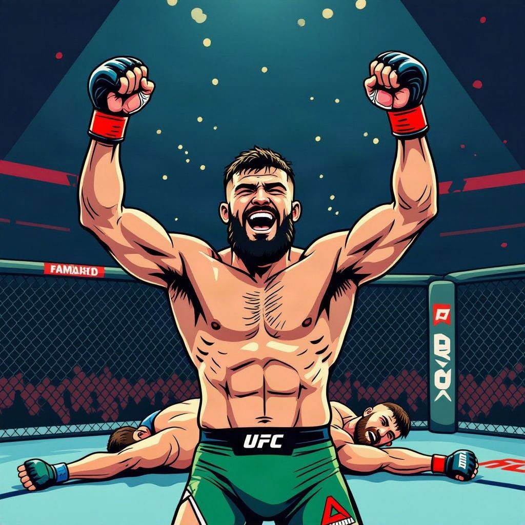 Islam Makhachev wint historisch gevecht in Philadelphia en pakt een legendarisch record.