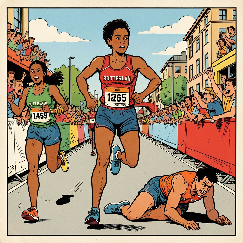 Mekides Shimeles verpulvert parcoursrecord Rotterdam Marathon terwijl Bashir Abdi dramatisch instort in slotkilometers