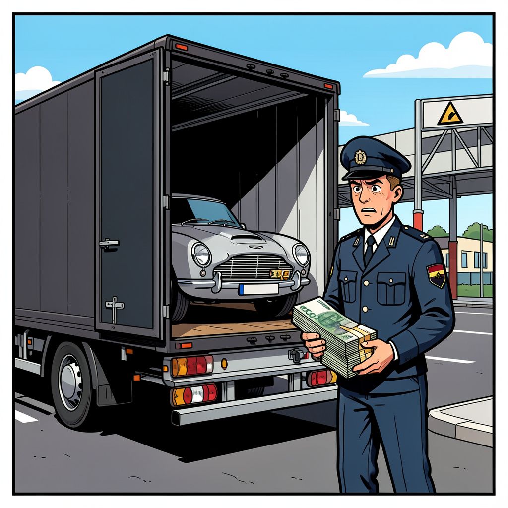 Een zeldzame James Bond-auto smokkelen kost een Nederlandse chauffeur direct 19.200 euro aan de Duitse grens.