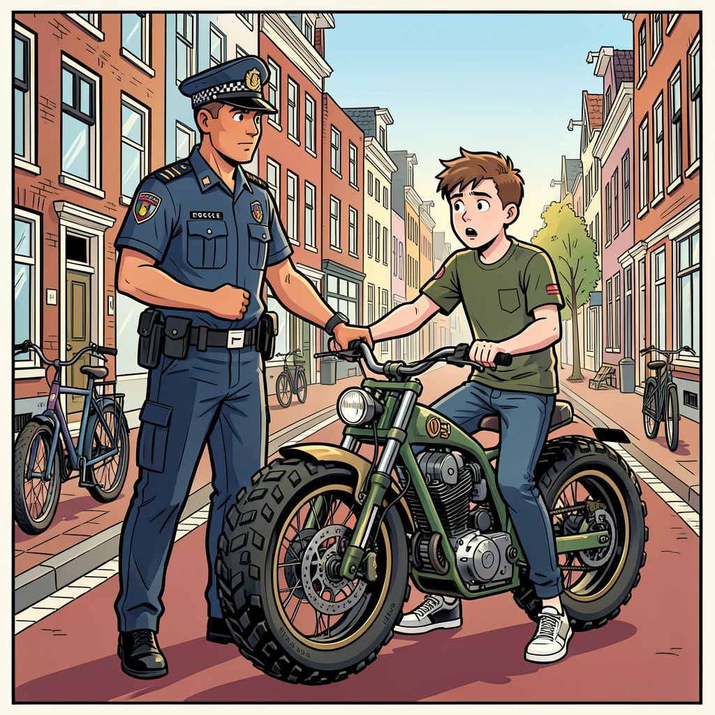 De politie zet een dertienjarige jongen op een levensgevaarlijk snelle fatbike klem in Rotterdam.