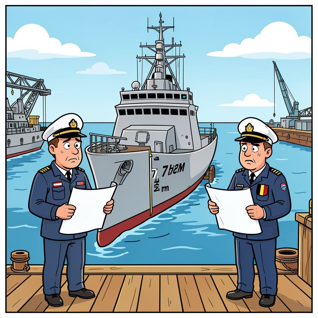 De nieuwe Nederlands-Belgische onderzeebootjagers lopen opnieuw drie jaar vertraging op door een te krappe romp.