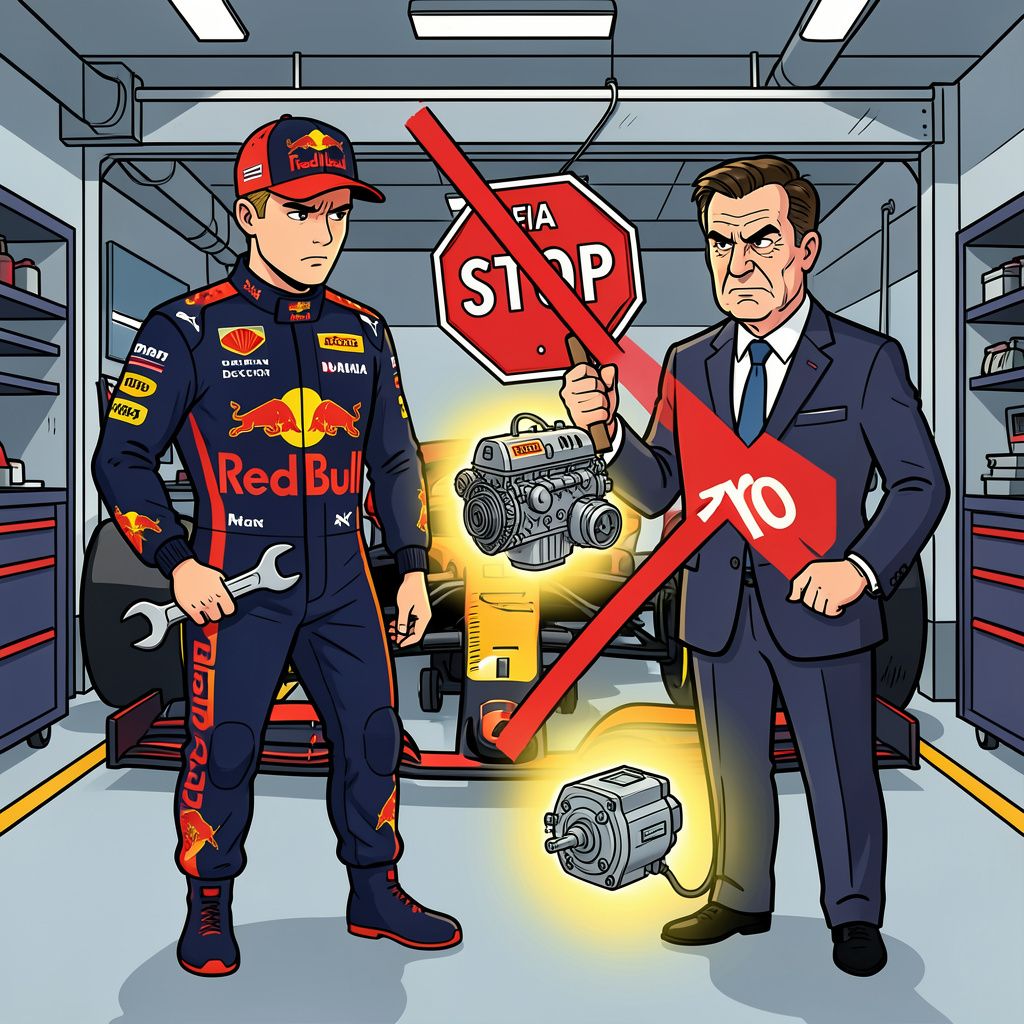 Max Verstappen is de dupe van een vreemde regel omdat zijn motor op papier te goed is.