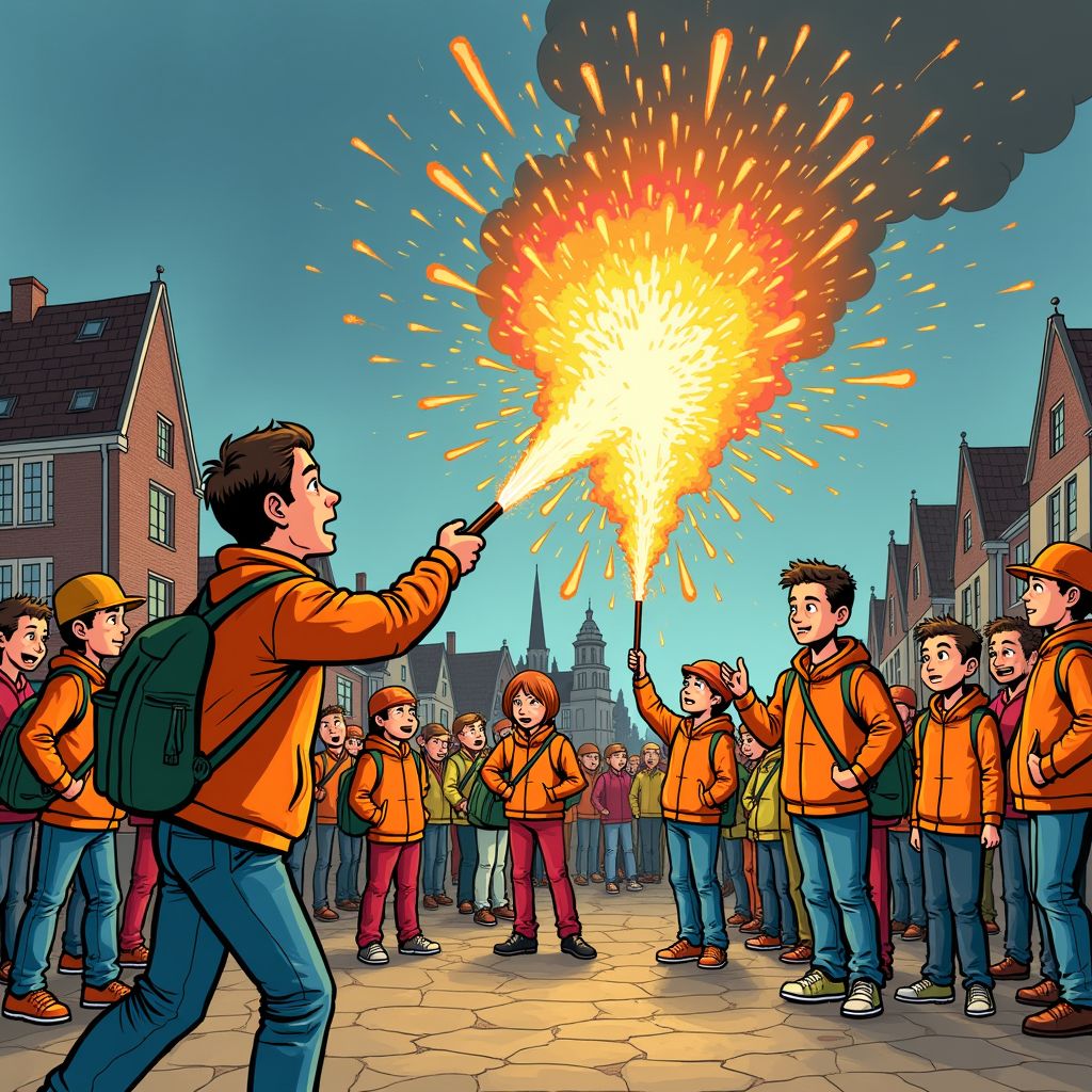 Hooligans gooien vuurwerk naar kinderen tijdens klimaatdemonstratie in Arnhem