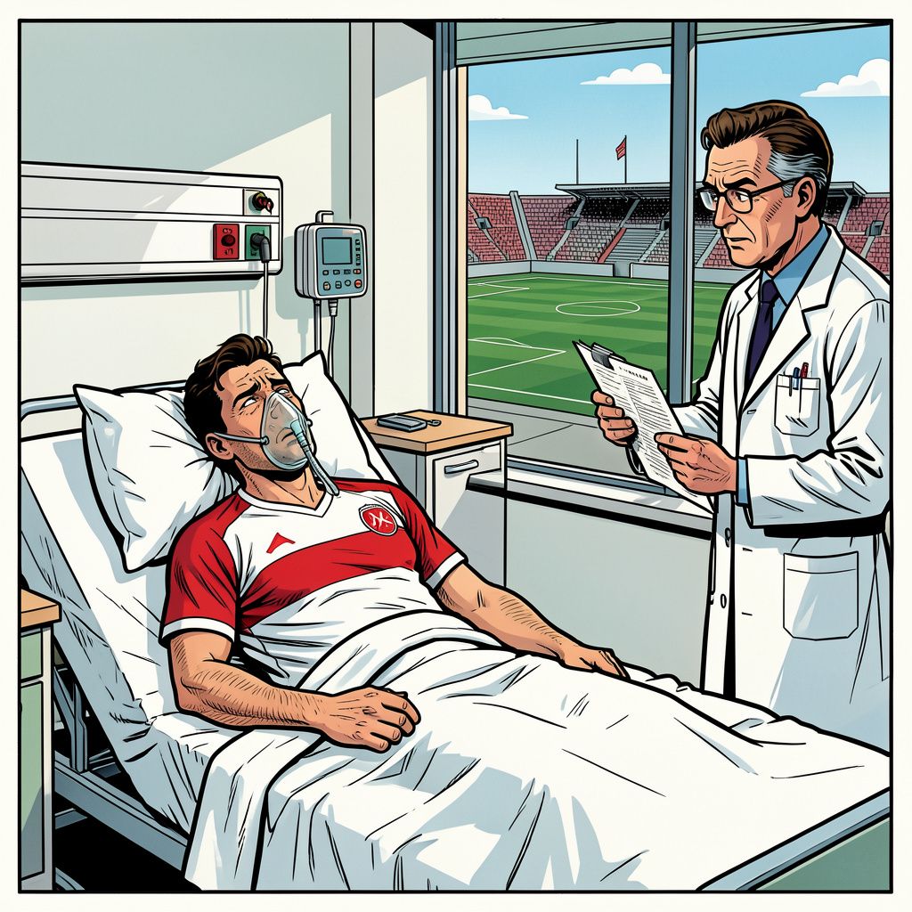 Ajax-verdediger Aaron Bouwman ligt in het ziekenhuis met een gekneusde long na een keiharde botsing met Ruben van Bommel.