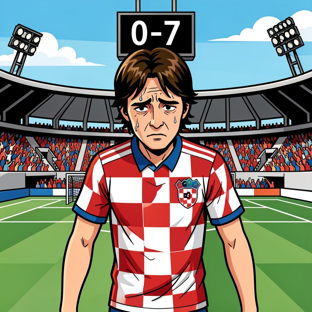 Luka Modrić schaamt zich diep na de historische zevenklapper van Engeland tegen Kroatië.