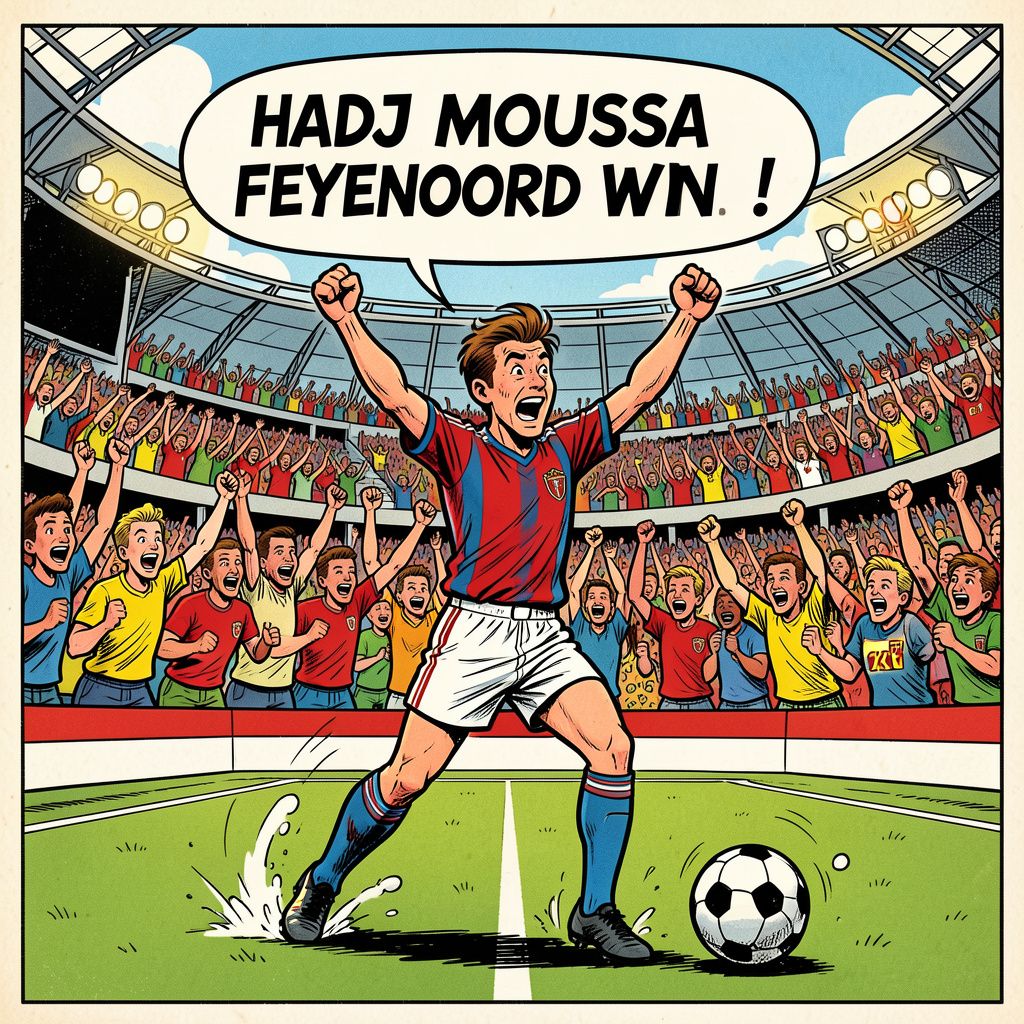 Hadj Moussa bezorgt Feyenoord in slotfase cruciale overwinning op PEC Zwolle