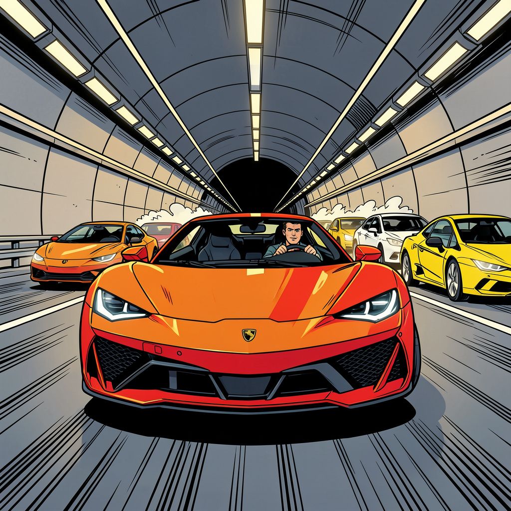 Een jonge brokkenpiloot maakte van de Gotthardtunnel zijn eigen levensgevaarlijke racebaan.