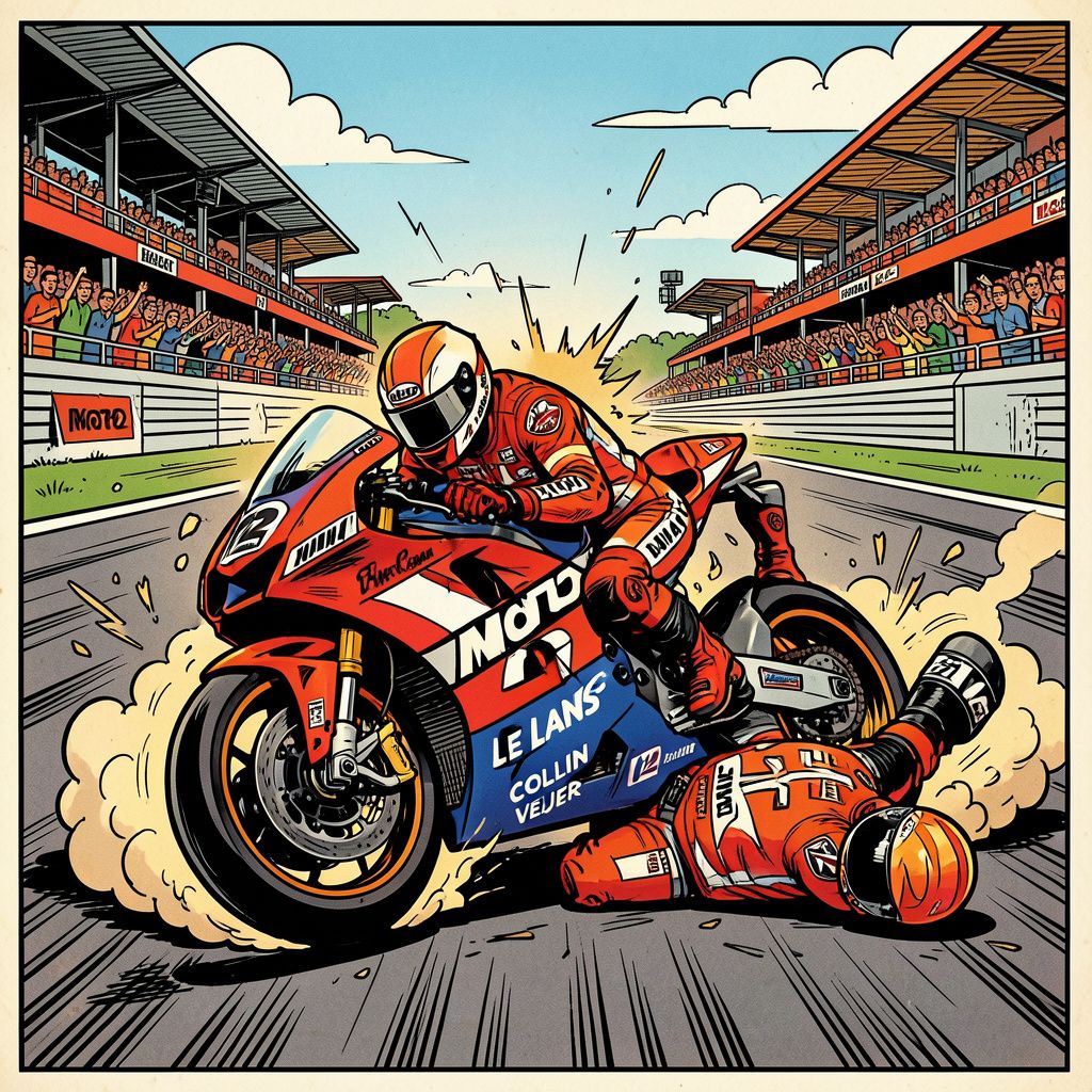 Veijer crasht in tweede ronde na herstart in chaotische Moto2-race Le Mans