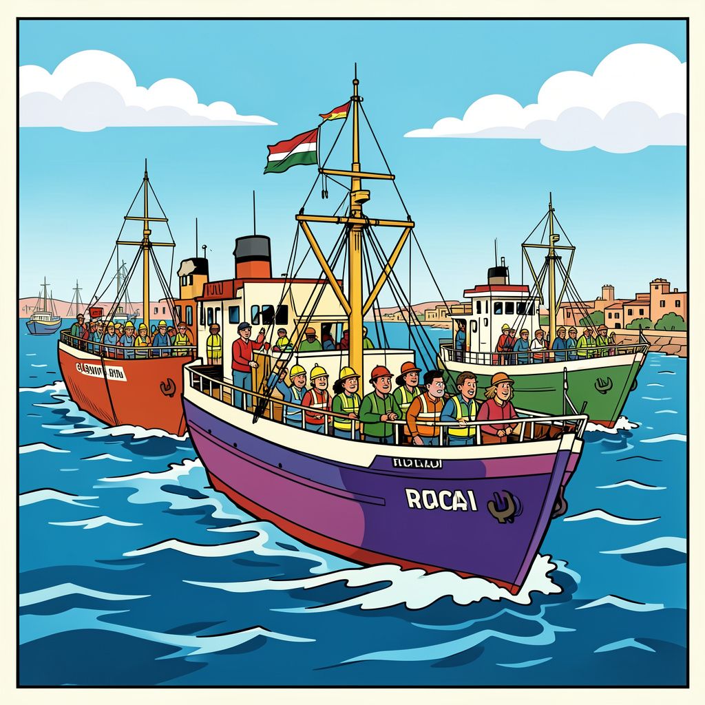 Vandaag vertrok de grootste hulpvloot ooit naar Gaza met 56 schepen en Nederlandse activisten aan boord.