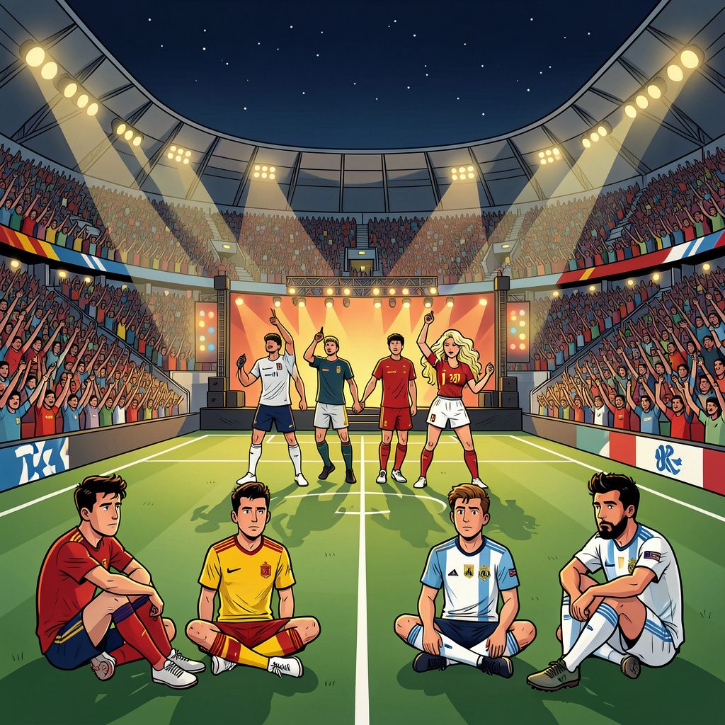 De WK-finale krijgt vanavond een historische rustshow die de officiële voetbalregels aan de laars lapt.