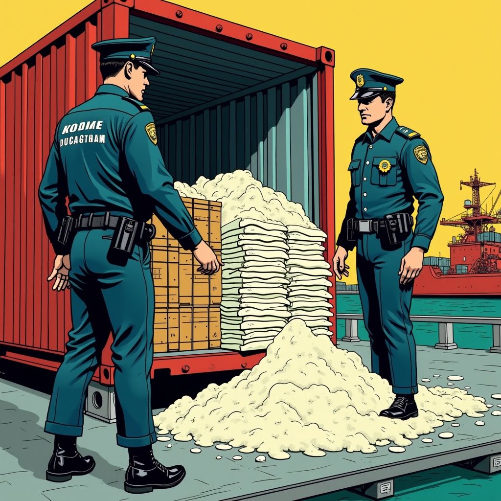 Politie ontmantelt drugsbende met 3223 kilo cocaïne verstopt in perscontainer