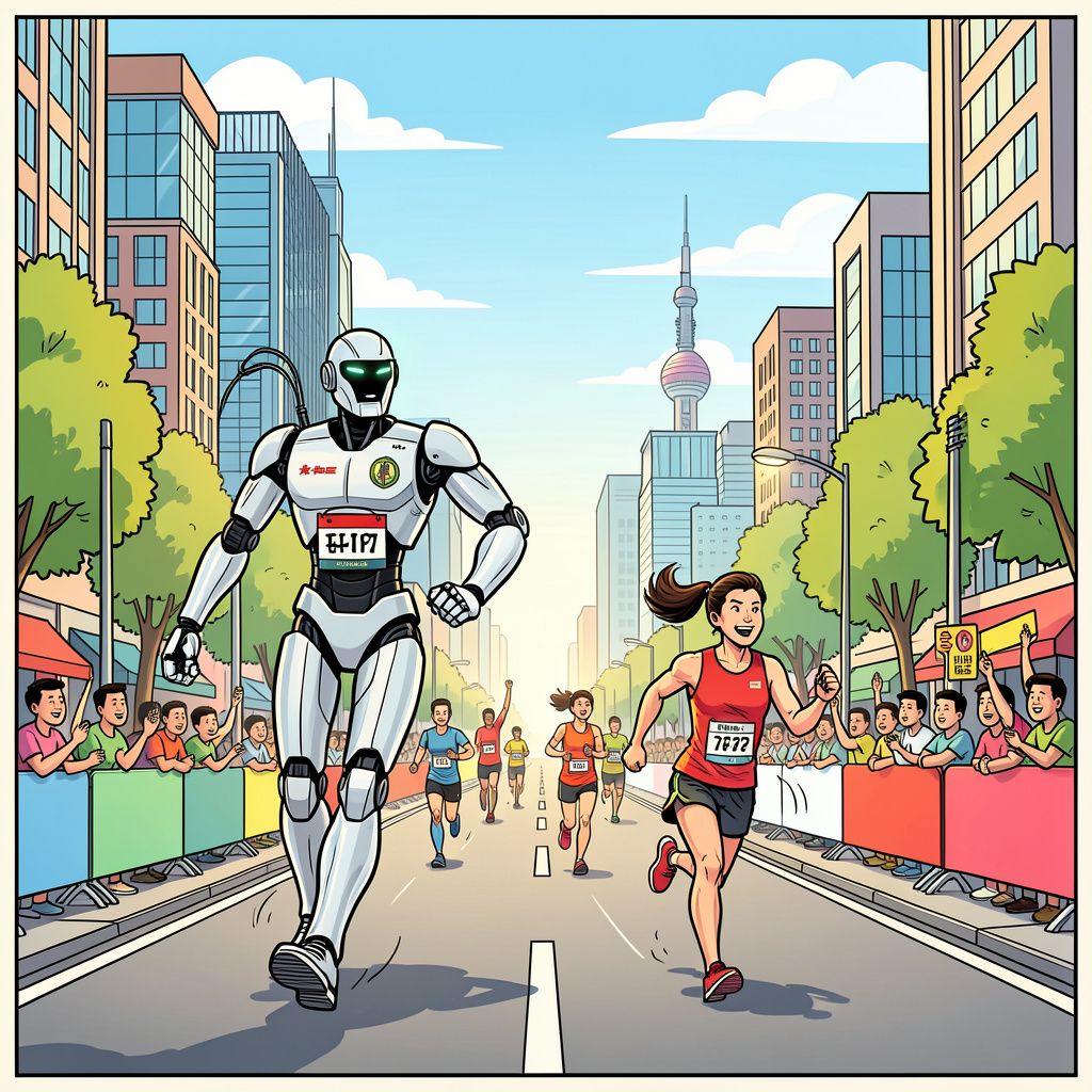 Chinese robot verslaat menselijke marathonloper met bijna 7 minuten verschil
