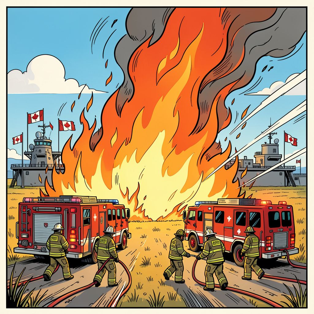 Een ernstig incident op een Canadese militaire basis eist doden en veroorzaakt een grote brand.
