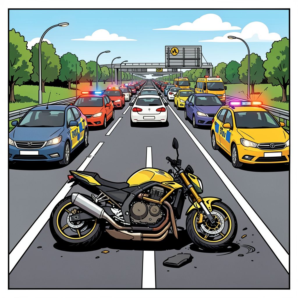 Ernstig ongeluk eist leven van motorrijder en legt de snelweg A2 bij Best helemaal plat.