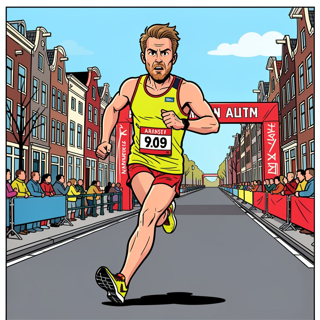 Voormalig schaatskampioen Sven Kramer loopt de marathon van Amsterdam binnen drie uur.