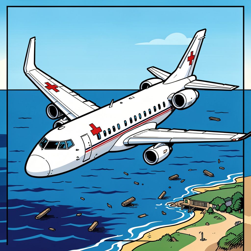 Een medisch vliegtuig met zes inzittenden is na een plotselinge duikvlucht van duizenden meters spoorloos verdwenen in de Atlantische Oceaan.