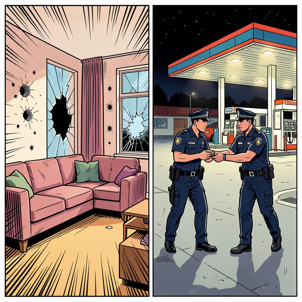 Kogels vliegen door een Nijmeegs huis en de politie pakt de daders razendsnel bij een tankstation.