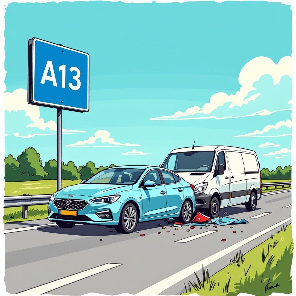 Een kind overlijdt na een heftige botsing op de vluchtstrook van de snelweg A13.