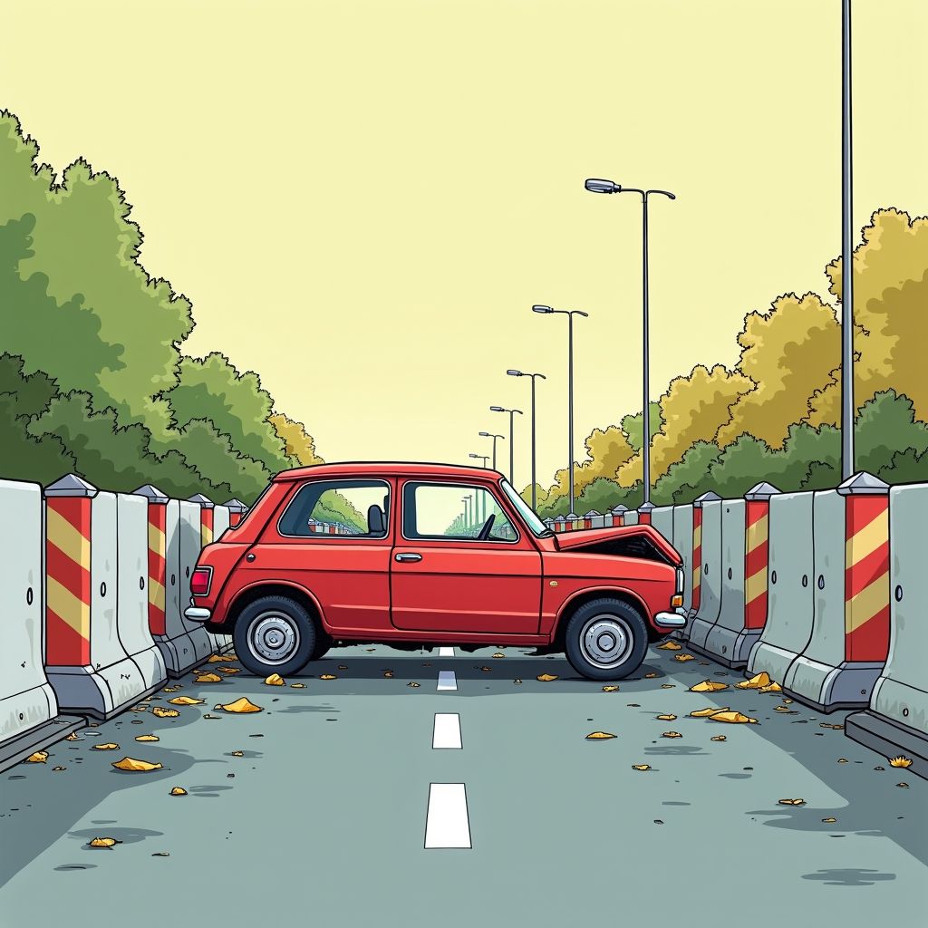 automobilist vliegt uit bocht en komt klem tussen vangrails op knooppunt hattemerbroek