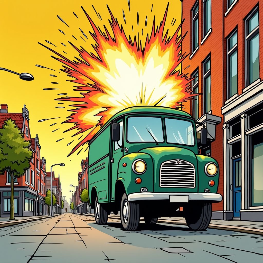 Busje ontploft in Den Haag en slingert deur tegen eerste verdieping van woning