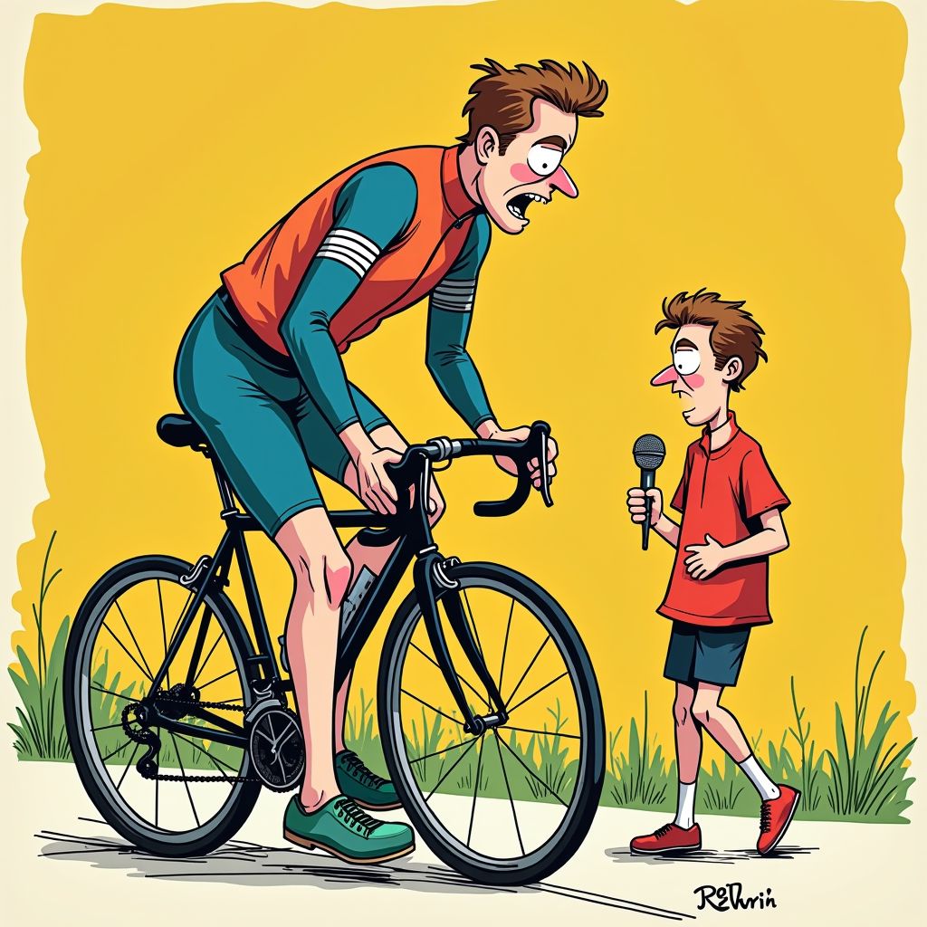 Berget Lewis neemt de microfoon over van Lee Towers bij de marathon van Rotterdam