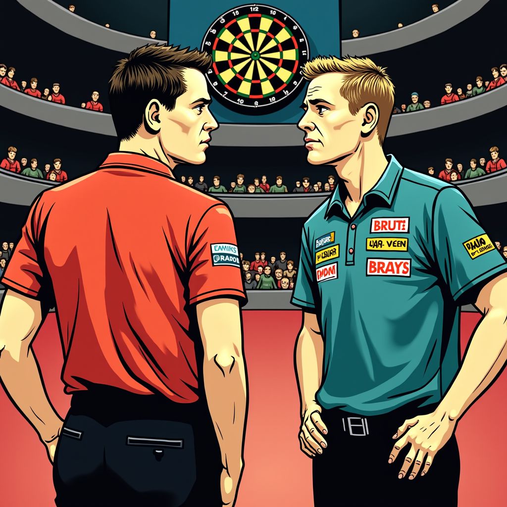 Nederlandse dartshelden Van Gerwen en Van Veen wéér te vroeg naar huis in Premier League