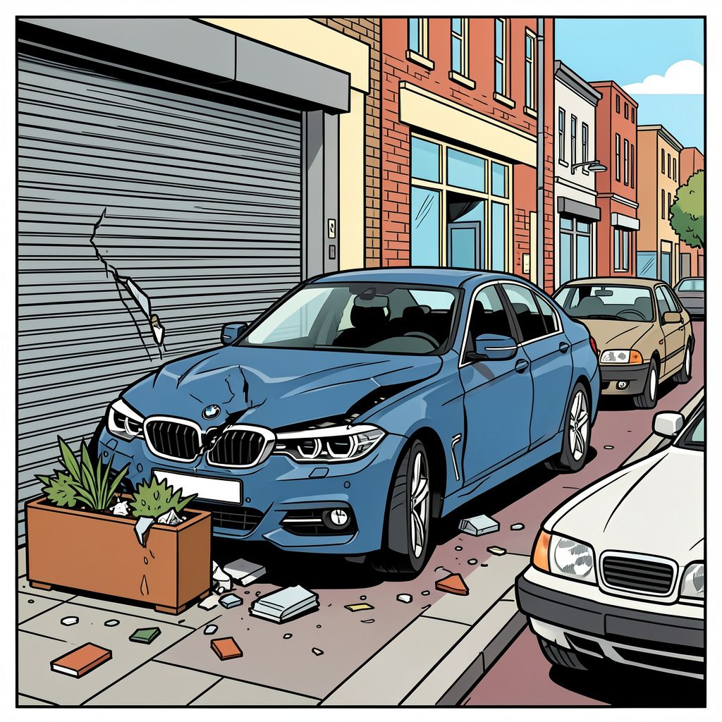 Een Rotterdammer reed zijn splinternieuwe BMW al na één dag total loss tijdens het inparkeren.