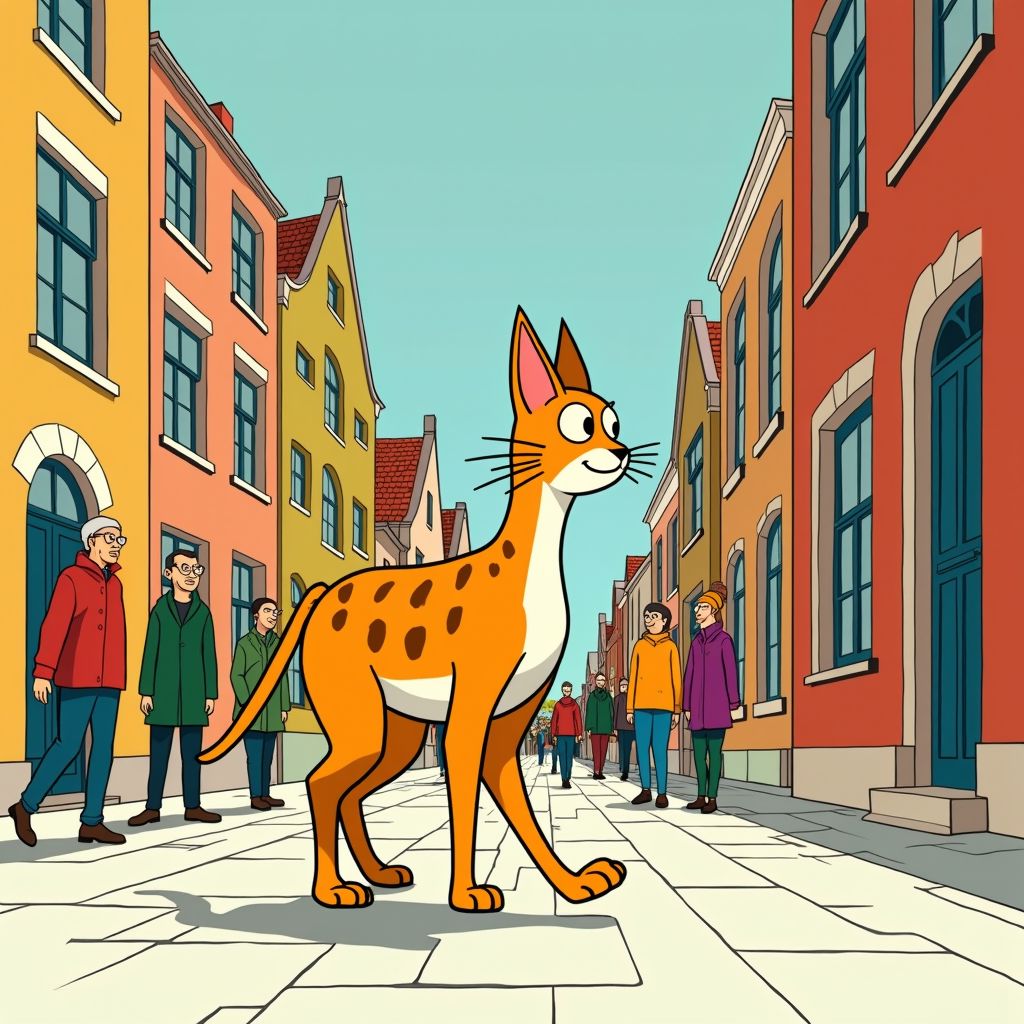 Afrikaanse serval wandelt rustig door Gelderse straten terwijl bewoners schouderophalend reageren