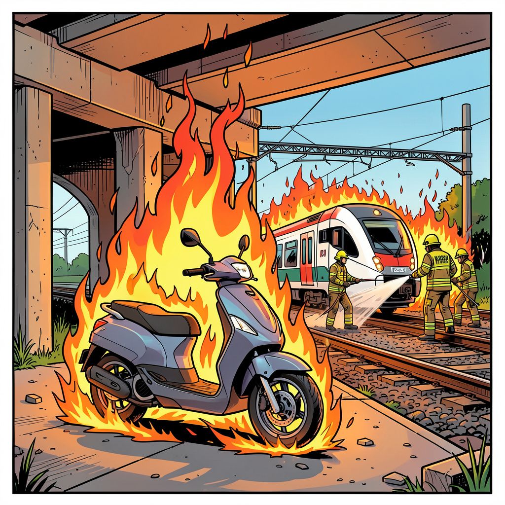 Een brandende scooter legt het treinverkeer tussen Schiedam en Rotterdam plat.