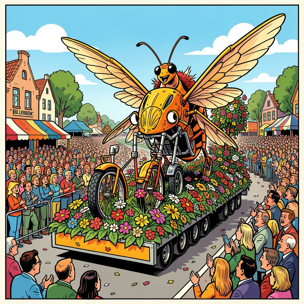 Een miljoen mensen zagen zaterdag het spektakel van vijftien bloemenwagens door de Bollenstreek rijden