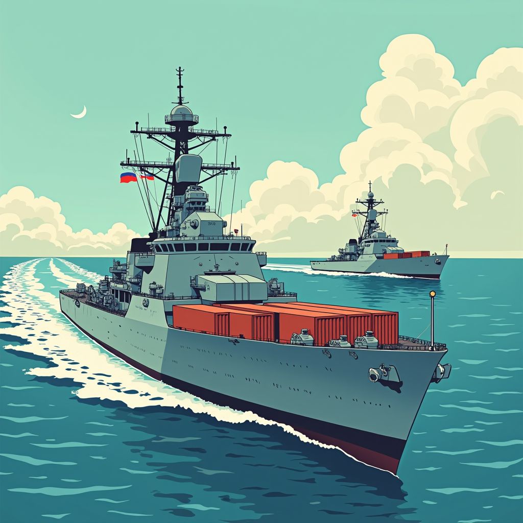 Russische torpedobootjager escorteert gesanctioneerde schepen vlak voor NAVO-territorium