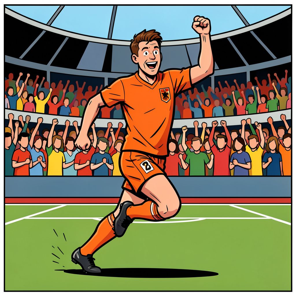 Mexx Meerdink schiet Oranje met twee doelpunten voorbij Servië.