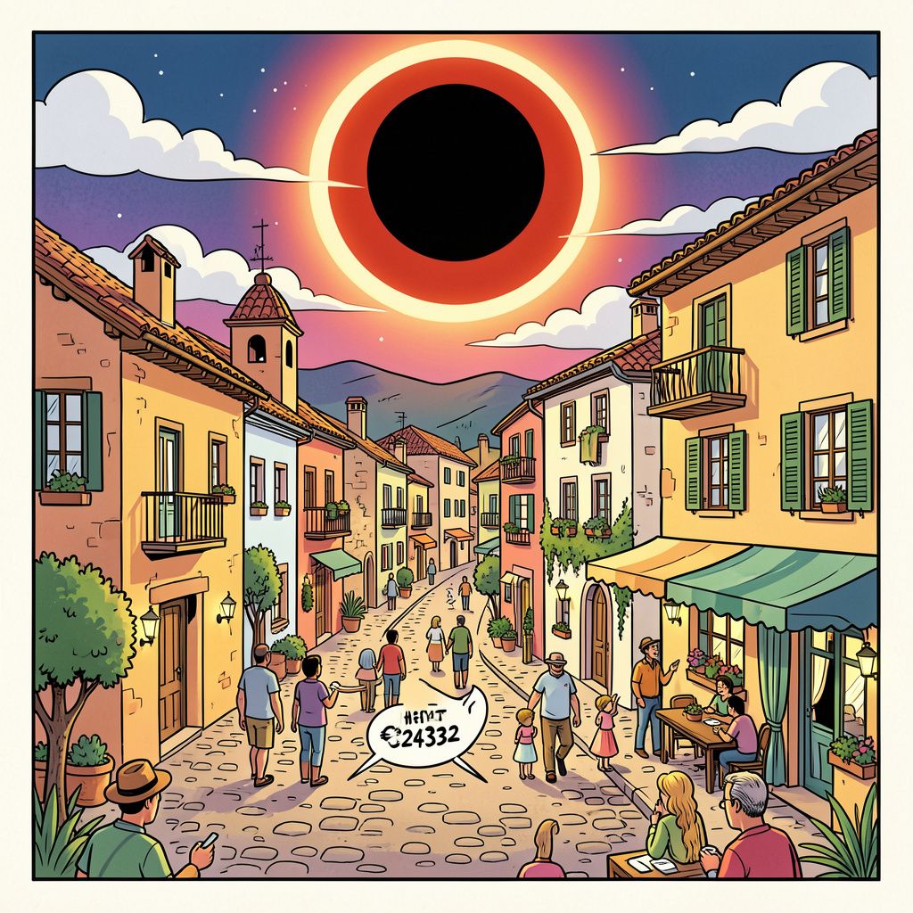 Spaanse dorpshotels vragen 2432 euro voor twee nachten tijdens zonsverduistering