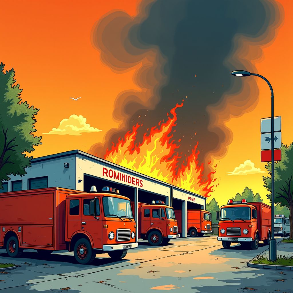 Vlammen slaan metershoog uit dak carrosseriebedrijf tijdens verwoestende brand in Beneden-Leeuwen