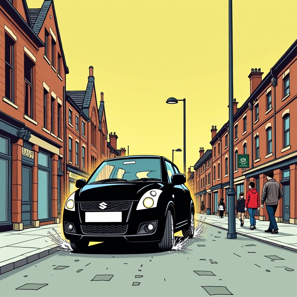 Zwarte Suzuki Swift rijdt twintig voetgangers aan in Derby centrum