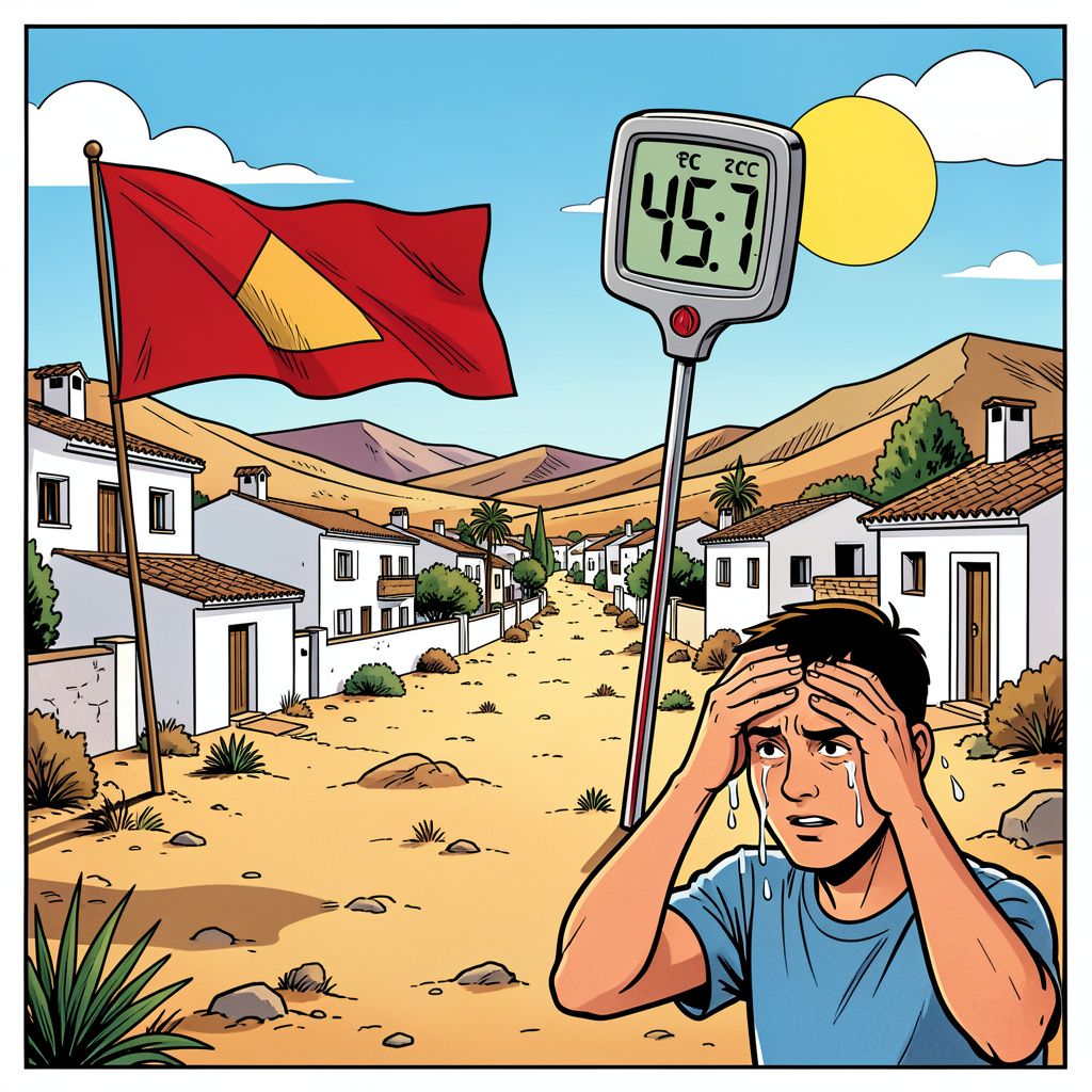 Spanje zweet historisch hard door een extreme temperatuur van ruim 45 graden.