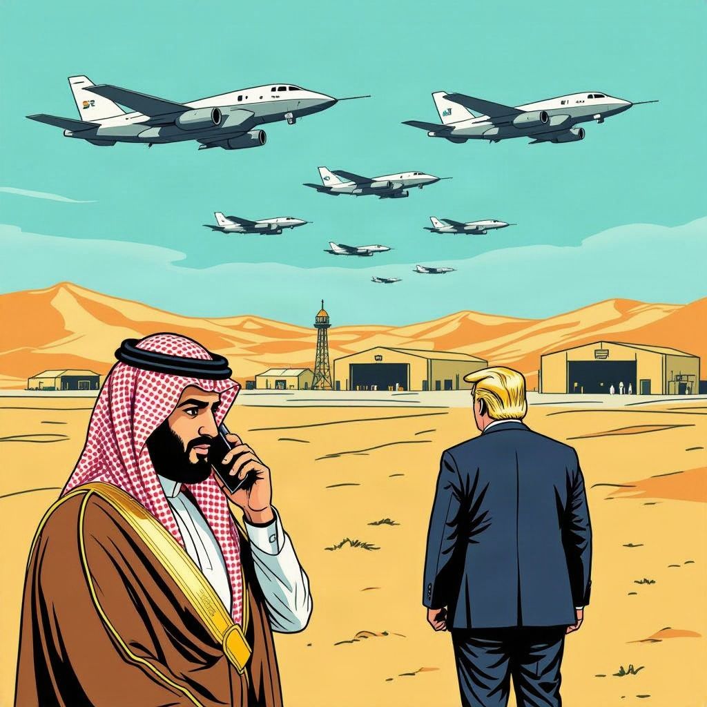 Drones bestoken Saudische legerbasis na een opmerkelijk telefoontje naar Washington.