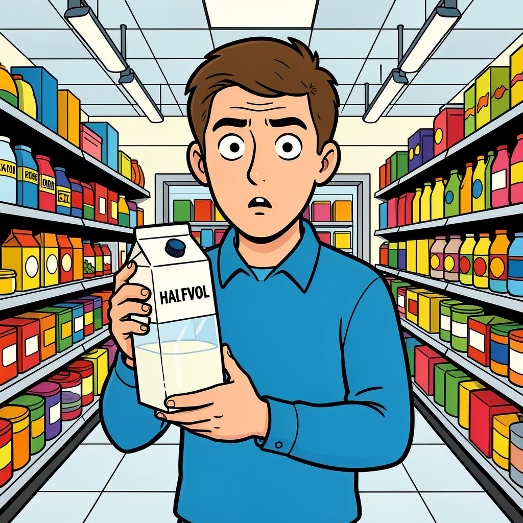 Jouw pak halfvolle melk is in werkelijkheid gewoon een derdevol.
