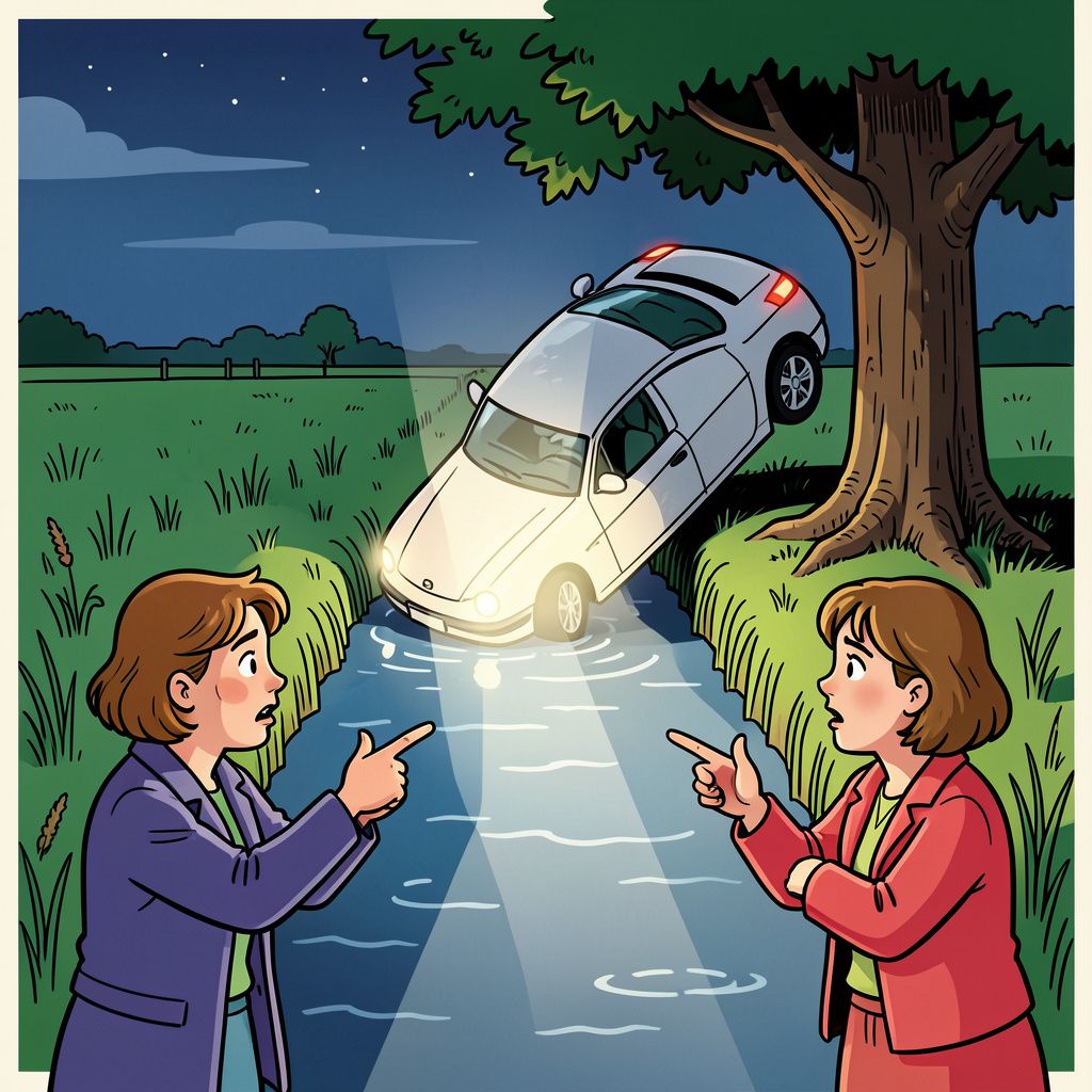 Een dronken automobilist botst tegen een boom en belandt ondersteboven in een Friese sloot.