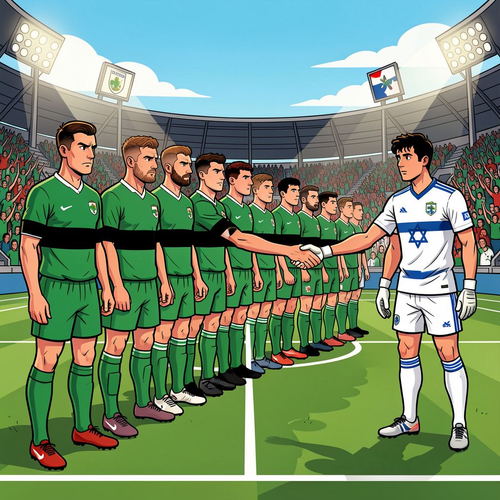 De Ierse voetballers spelen vanavond tegen Israël, maar weigeren demonstratief de hand te schudden.
