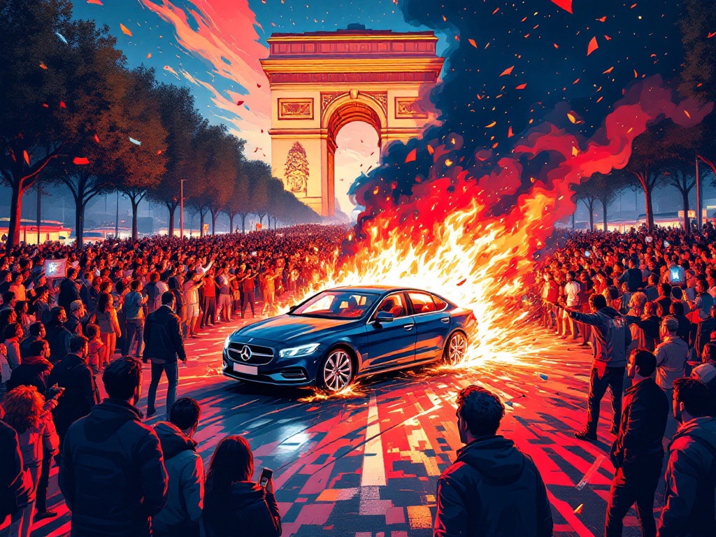 Auto rijdt in op PSG-fans tijdens feestviering in Parijs