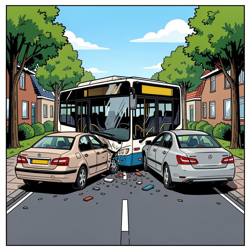 Een verdwaalde automobilist botst frontaal op een bus in De Meern.